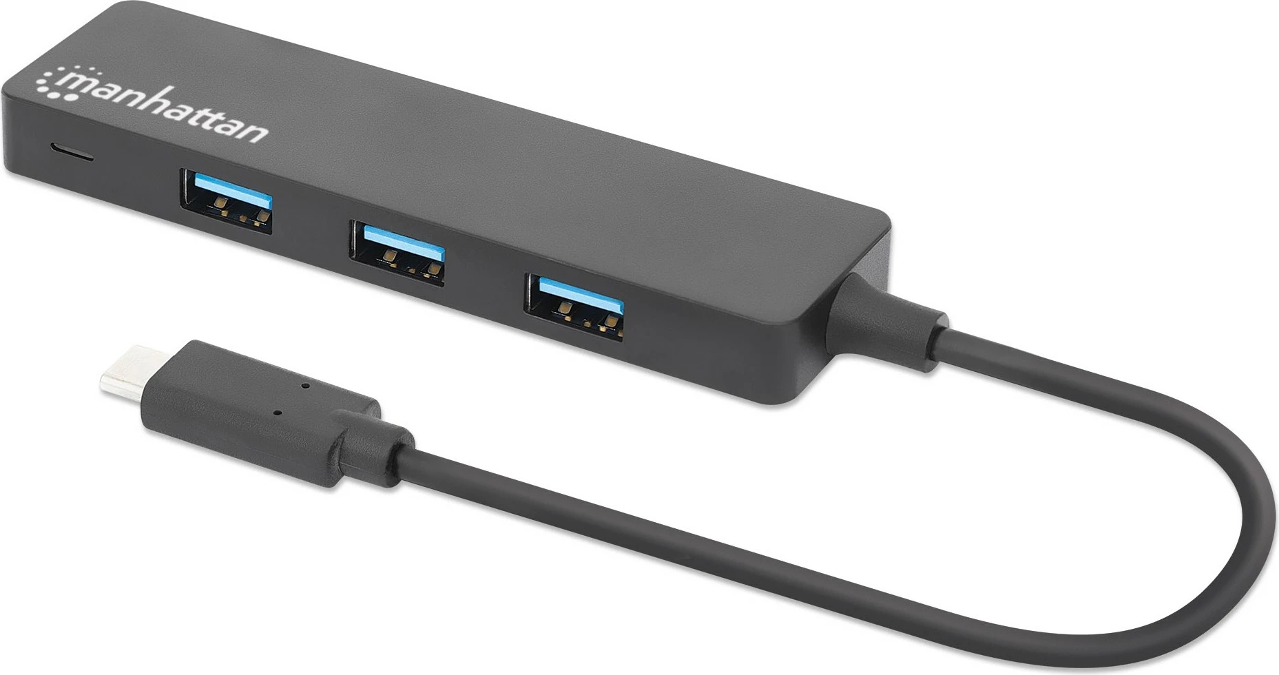 USB-hub 4-portni 3.2 Gen 1 USB, USB-C na 4× A, črn - MANHATTAN