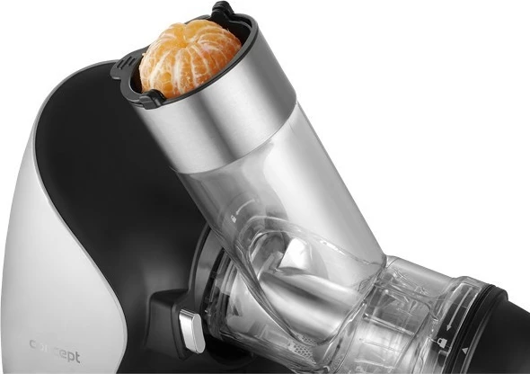 Počasen sokovnik za sadje in zelenjavo Concept Nutriboost LO7250, 200 W, 0,6 L, inox vijak, odprtina 76 mm, 65 dB, črno/krom
