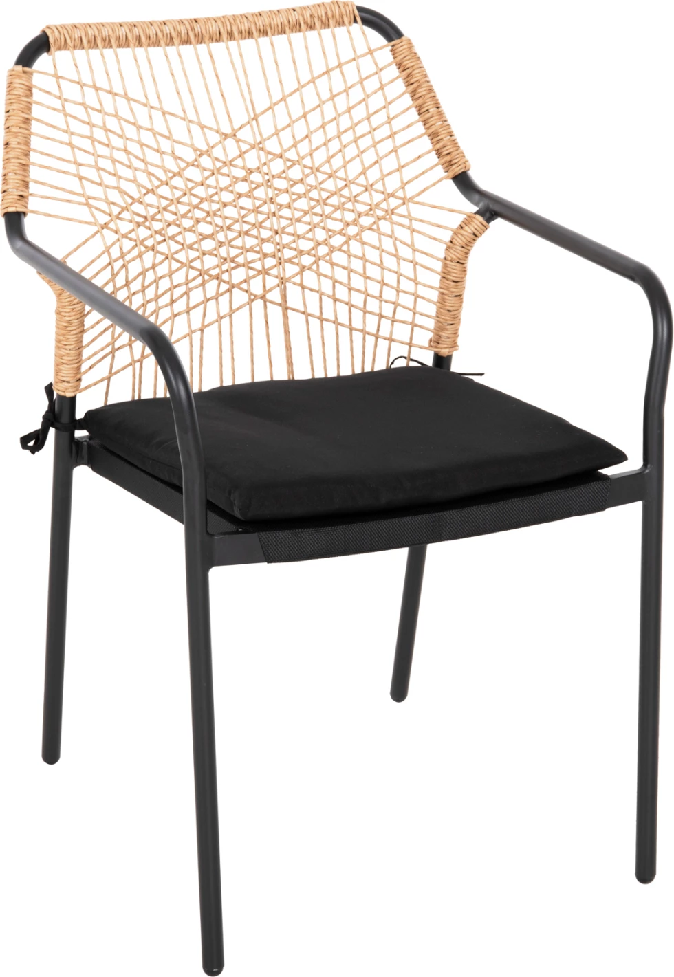 Aluminijasti naslanjač TROTTER FH5865.11 temno sivo ogrodje in bež pletenje-črna blazina