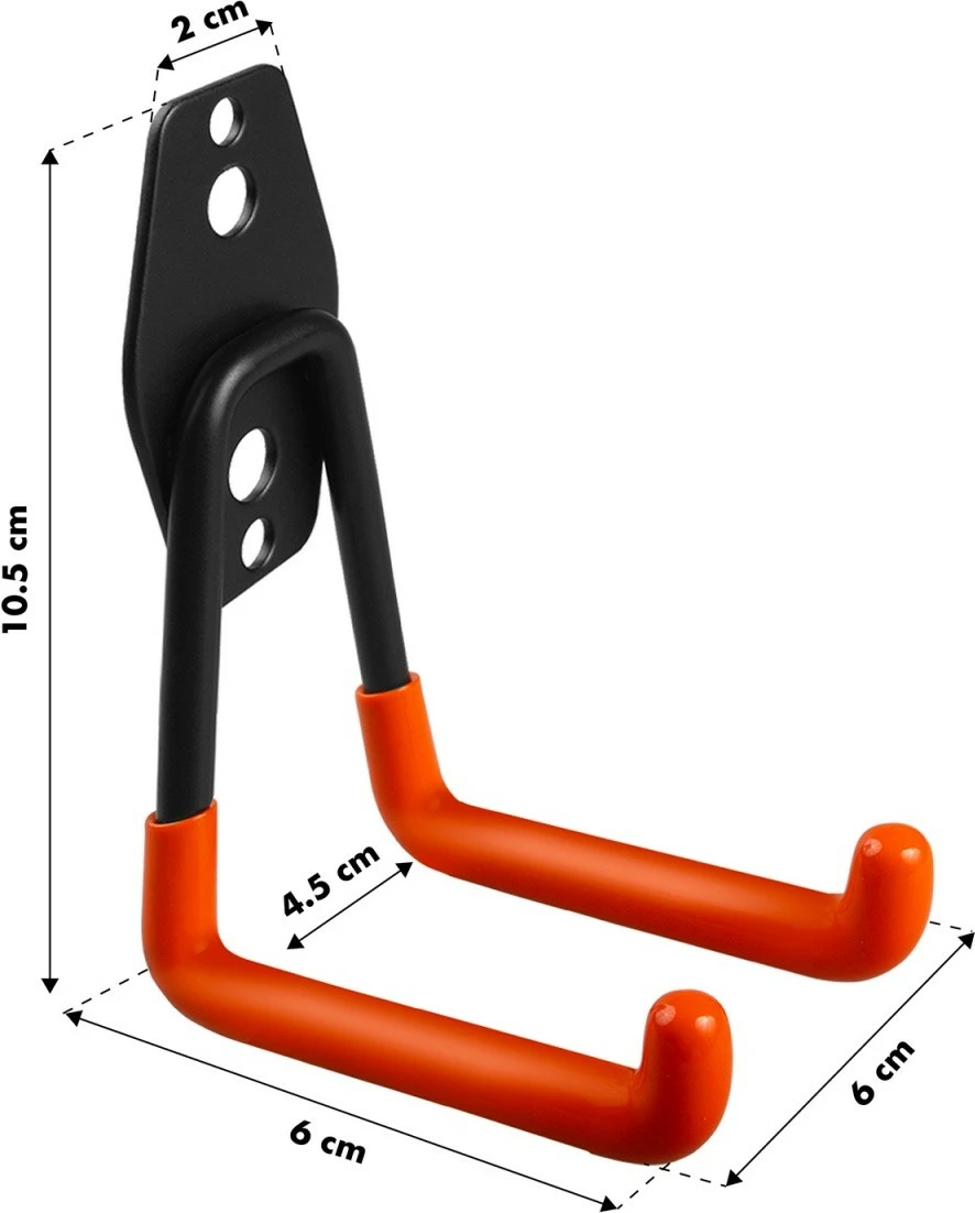 Stenska nosilna polica za garažo Maclean MC-442, jeklo, 70 kg, črno/oranžna