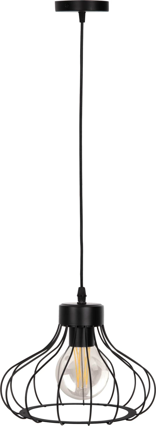 Stropna viseča svetilka HM4114 črna kovinska sferična kapa Φ23x122Hcm