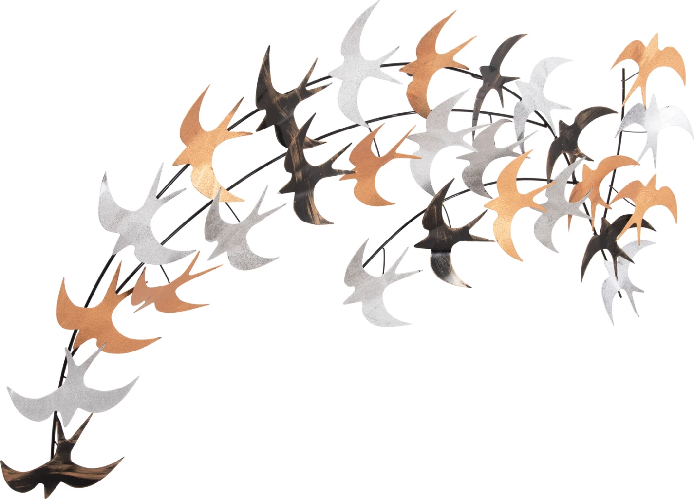 Stenska dekoracija ptice FH4655 kovina - večbarvna 131x11(globina)x70Hcm