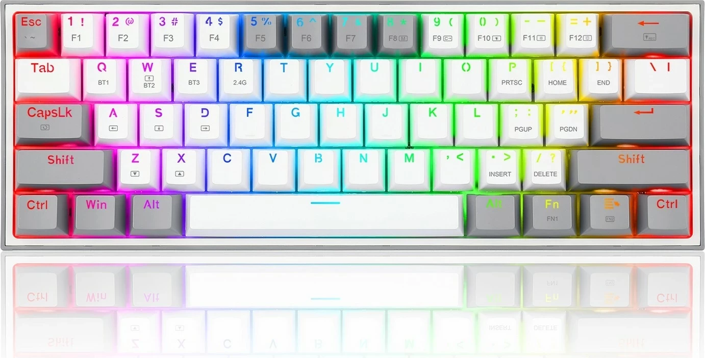 Mehanska tipkovnica Redragon K616 Fizz PRO, RGB, brezžična/žična, bela-siva