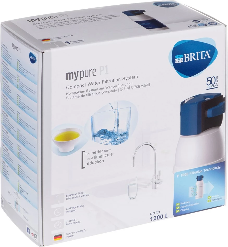 Filter za vodo pod pomivalnim koritom BRITA mypure P1, modra, bela