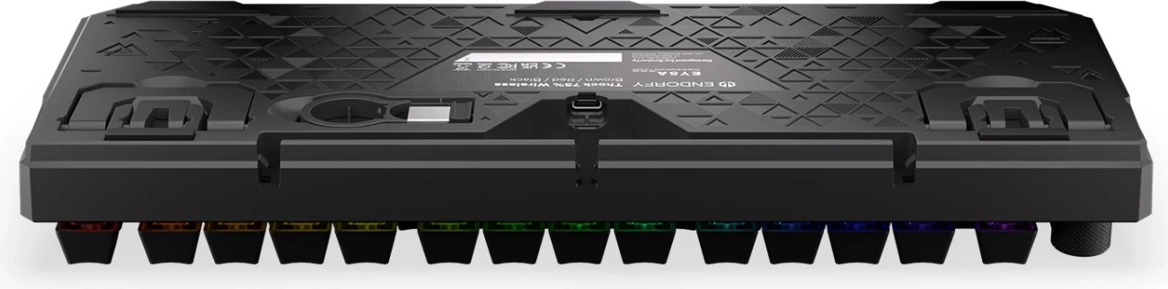 Brezžična igralna tipkovnica Endorfy Thock Red, USB-C, črna