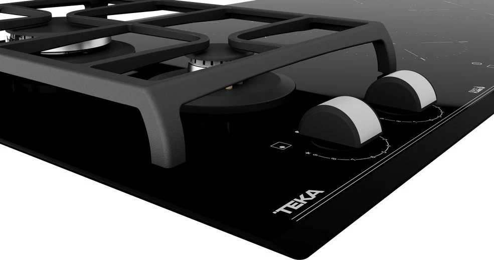 Kuhalna plošča z indukcijo in plinom TEKA JZC 96324 ABC BK (E4), 90 cm, 4 indukcijske cone + 2 plinska gorilnika, črna