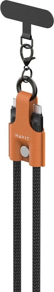 Kabel za polnjenje USB C na USB C Havit CB6344, 1,2 m, črno/rjavo