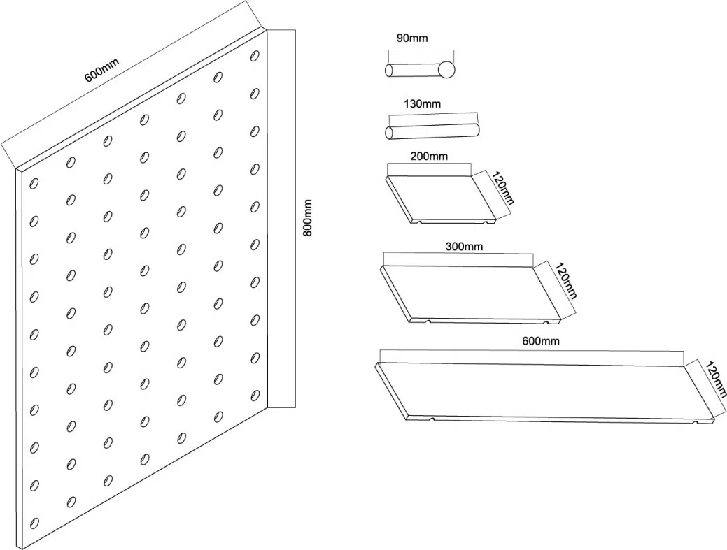 Stenski organizator iz svetlega lesa Maclean MC-131 WD, 60x80 cm, do 20 kg