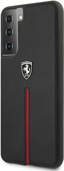 Ovitek Ferrari Off Track za Samsung Galaxy S21, usnje, črn