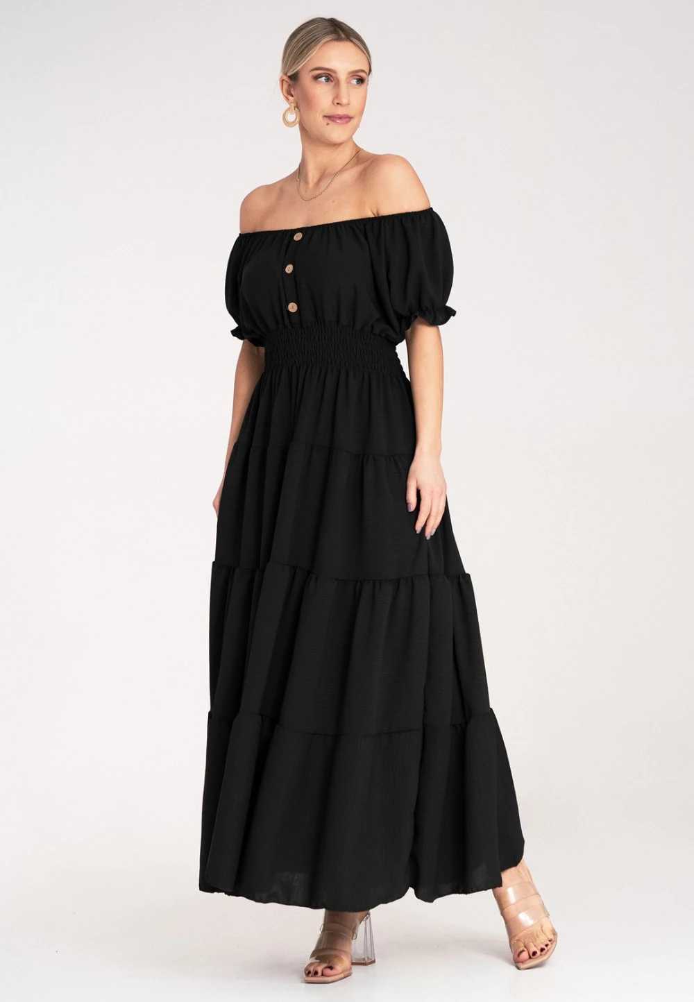 Poletna maxi obleka Figl 214817, ženska, črna