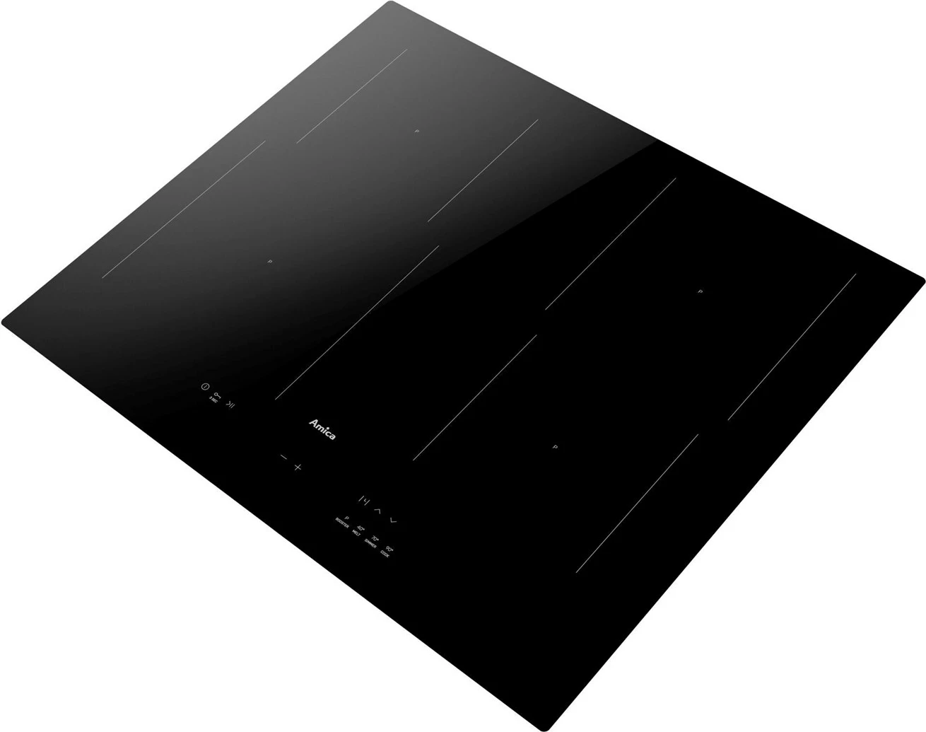 Indukcijska plošča 3.0 Amica PIM6540PHTUN, 4 kuhališča, črna