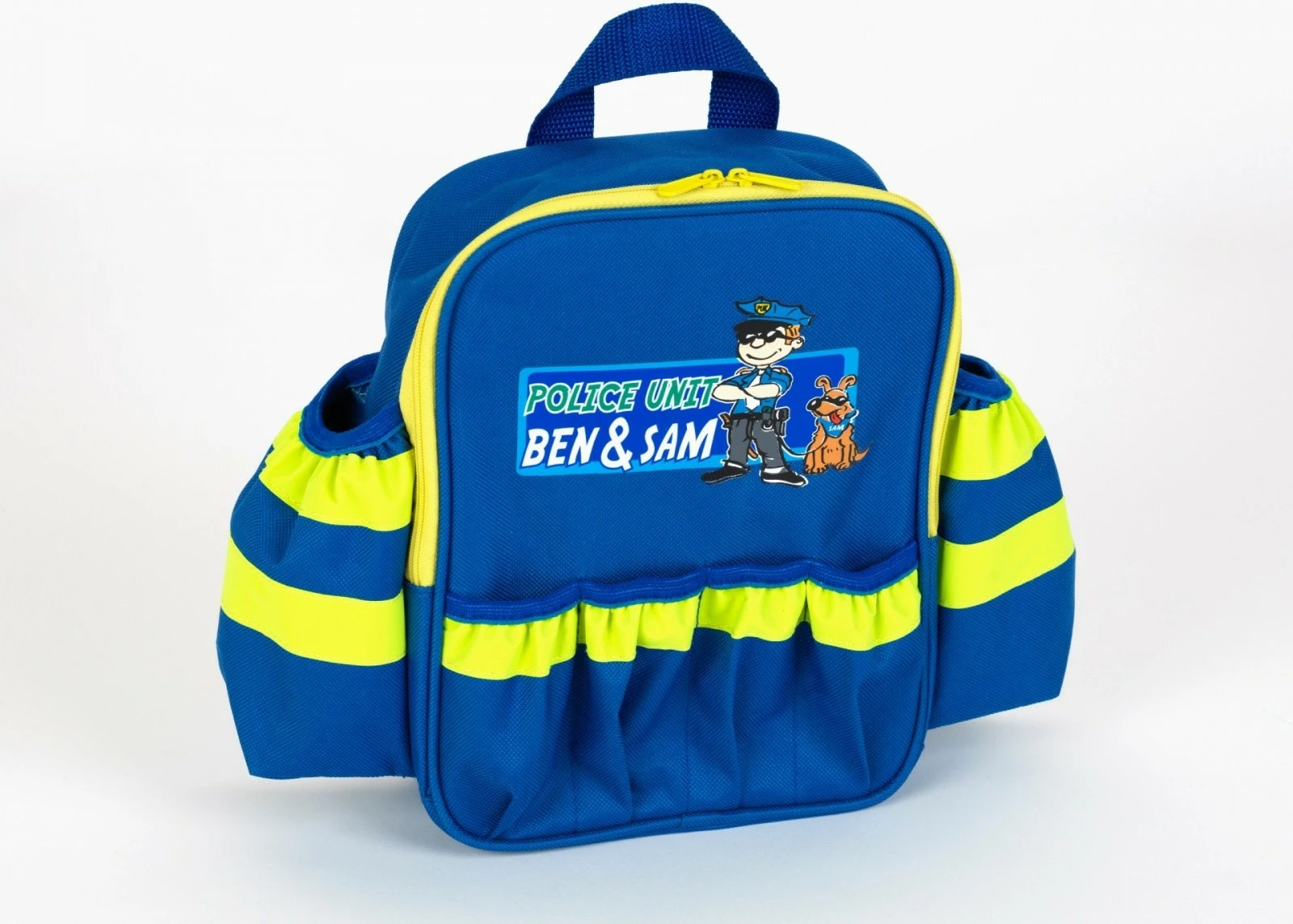 Set policijskih igrač, Nahrbtnik Klein Police Ben&Sam, z dodatki, moder/rumen