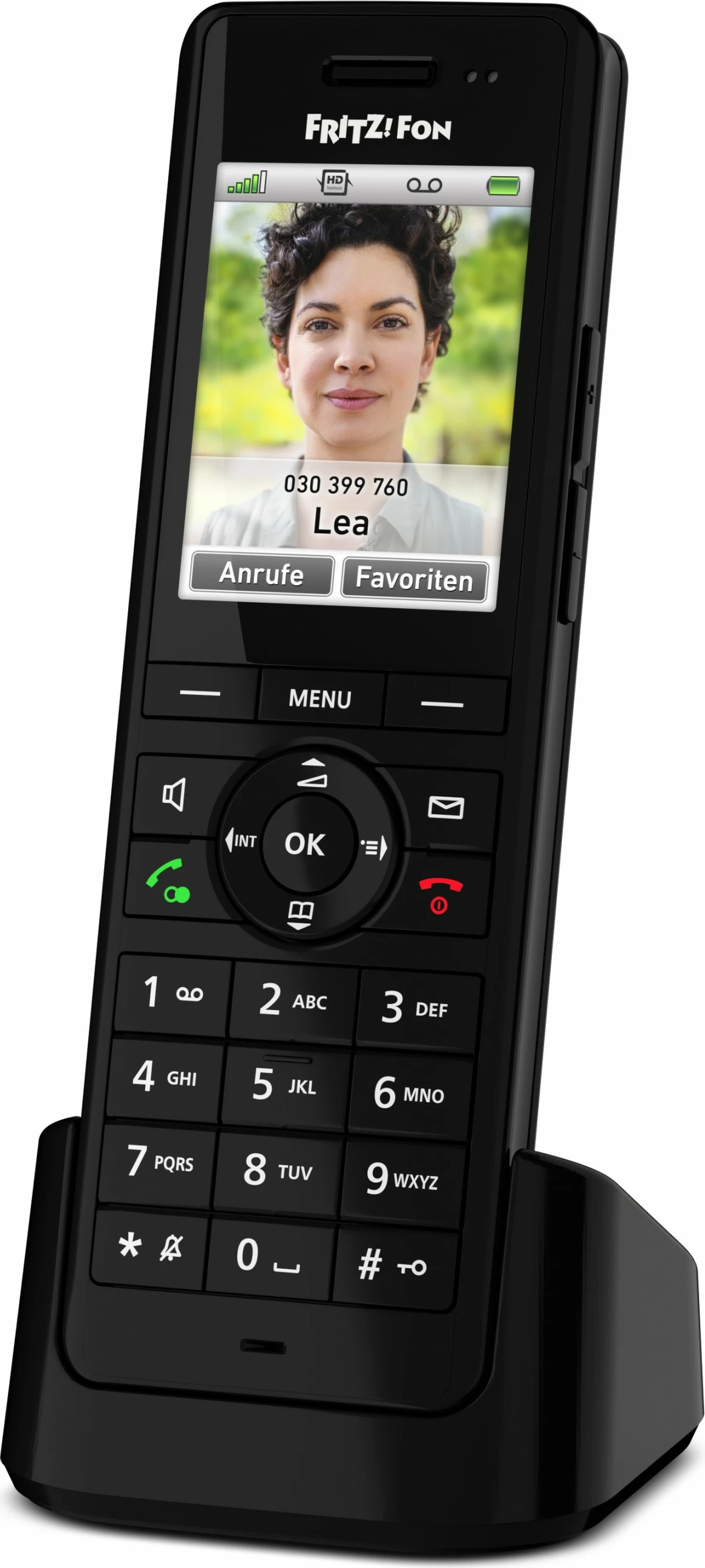 DECT telefon z brezžičnim nosilcem, 300 stikov, črn, AVM FRITZ!Fon X6