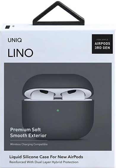 Zaščitni ovoj UNIQ Lino za AirPods 3, silikon, siv