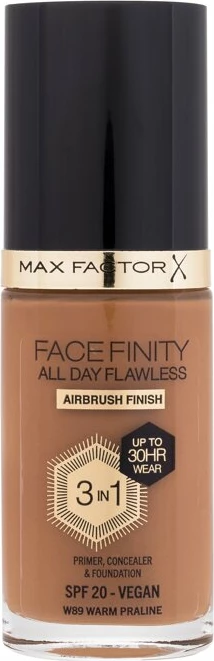 Makeup Max Factor Facefinity, All Day Flawless, SPF20, W89 Warm Praline, 30ml