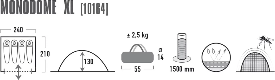 Šotor za kampiranje High Peak, modro-siv