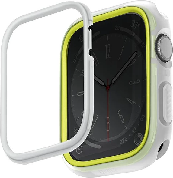 Ovitek UNIQ Moduo za Apple Watch 44/45 mm, belo-limetna, komplet z 2 okvirjema