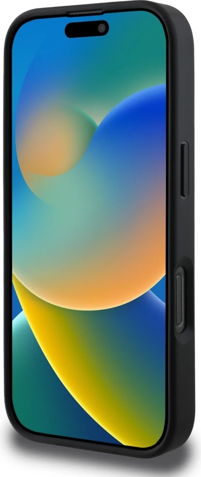 Ovitek z 3D motivom Karl Lagerfeld z dvojno glavo za iPhone 16 Pro Max, črn