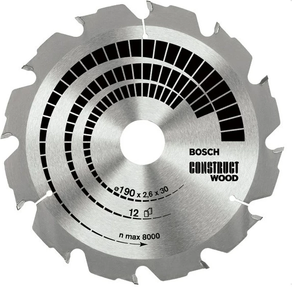 Disk za rezanje lesa 300 x 30 mm, 20 zob, mat – BOSCH Construct Wood