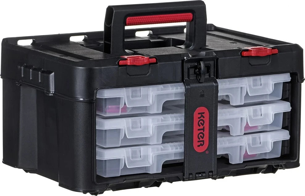 Kutinа za orodje Stack'N'Roll s 3 organizatorji, črna KETER