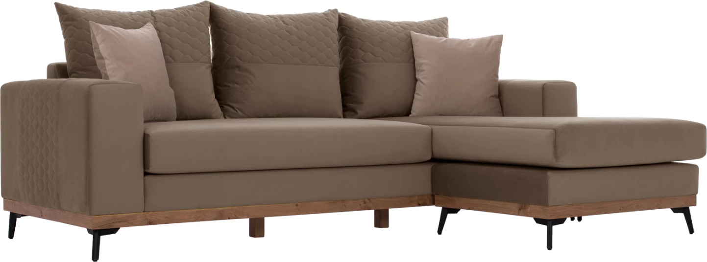 Kotna sedežna garnitura PORTOFINO, bež barva, visoke noge