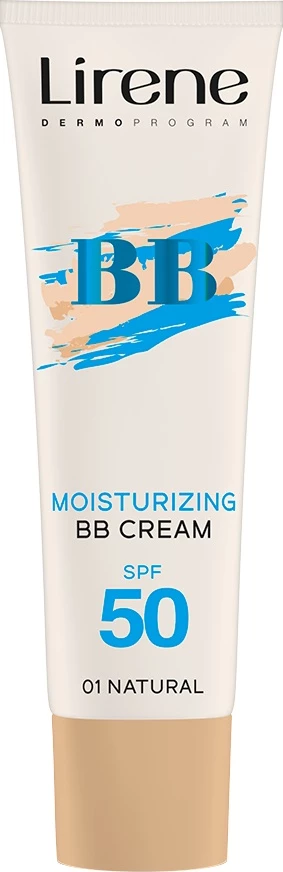 Vlažilni BB krem za ženske Lirene BB Moisturizing Color-Correcting Cream SPF50 01 Natural, 30 ml