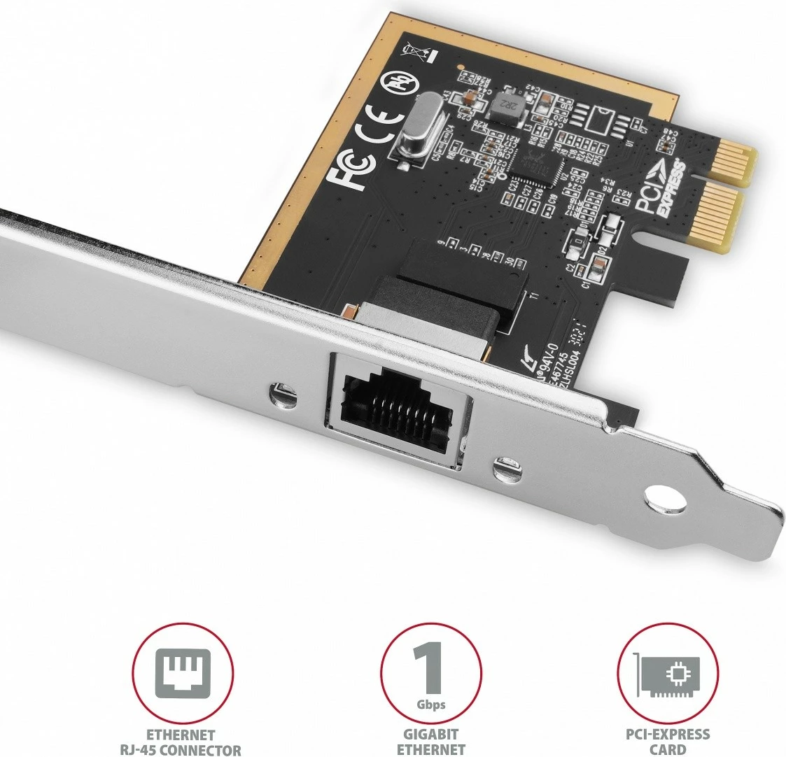 Omrežna kartica AXAGON PCEE-GRF, PCIe, 1x Gigabit Ethernet, Realtek RTL8111E/F, z običajnim in nizkoprofilnim nosilcem Omrežna kartica AXAGON PCEE-GRF, PCIe, 1x Gigabit Ethernet, Realtek RTL8111E/F, z običajnim in nizkoprofilnim nosilcem