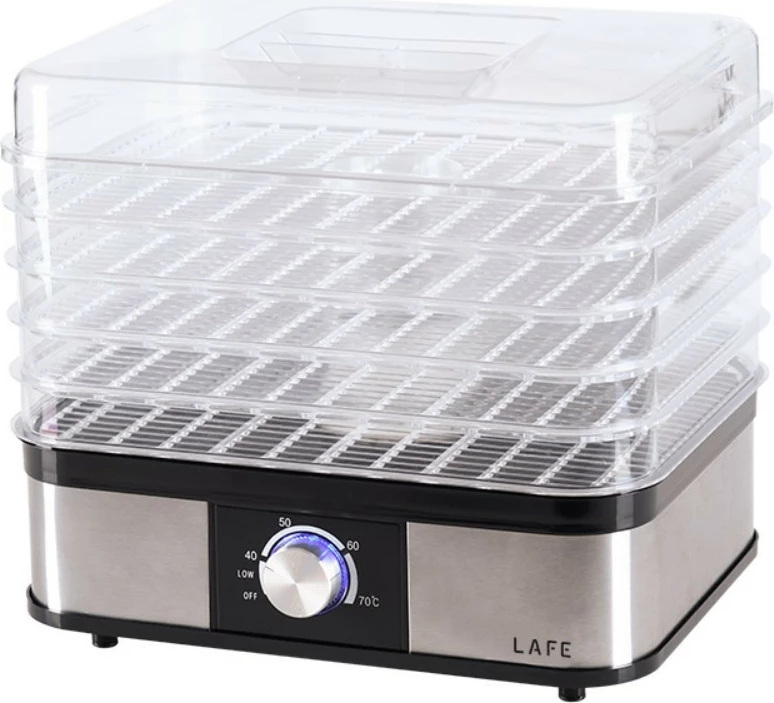 Sušilnik hrane Lafe LAFPAR47689, 250 W, 5 pladnjev, zaščita pred pregrevanjem, črn/nerjaveče jeklo