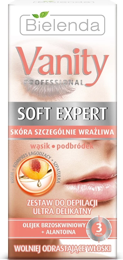 Set za depilacijo obraza, 15 ml krema + 10 ml obkladek Bielenda Vanity Professional Soft Expert za ženske