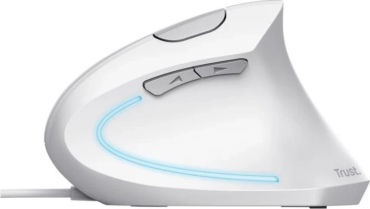 Vertikalna miška Verto Trust, z žico, bela