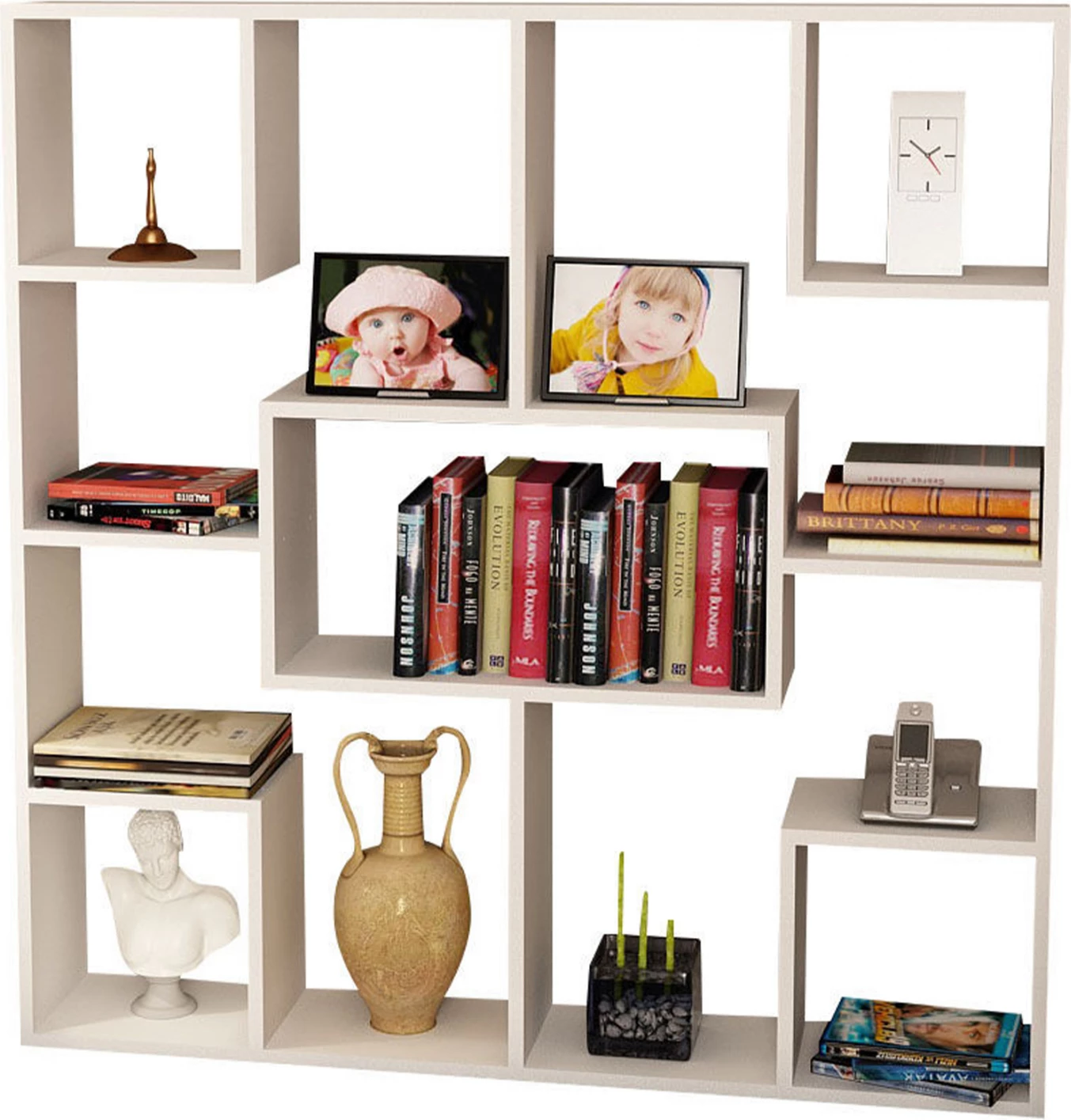 Melaminska knjižna omara FH9029.01 bela 120x22x123.6 cm