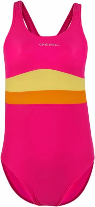 Bikini za deklice Crowell Swan, rožnato-oranžno-rumene