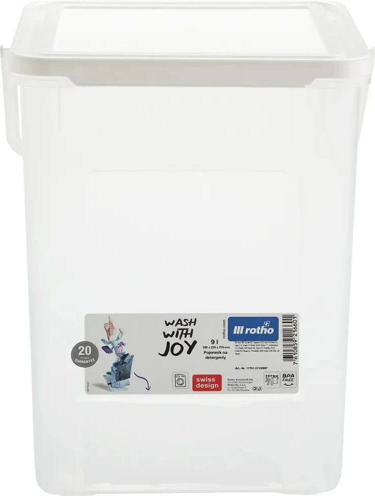 Kontejner za detergent, Rotho Basic, 9 L, prozoren