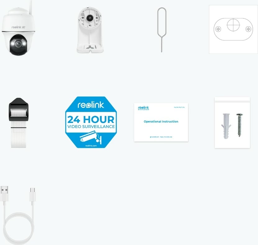 Zunanji varnostni fotoaparat Reolink Argus Series B440, 4K, brezžičen, bel