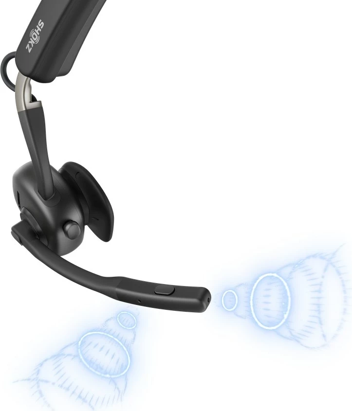 Brezžične Bluetooth slušalke za videokonference, koščna prevodnost, SHOKZ OpenMeet, črne