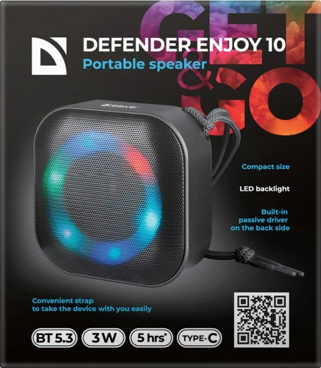 Prenosni Bluetooth zvočnik Defender Enjoy 10, 3 W, črn