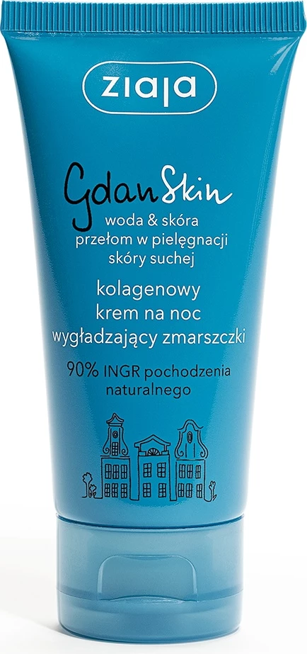 Nočna krema za ženske GdanSkin Collagen, Ziaja, 50 ml