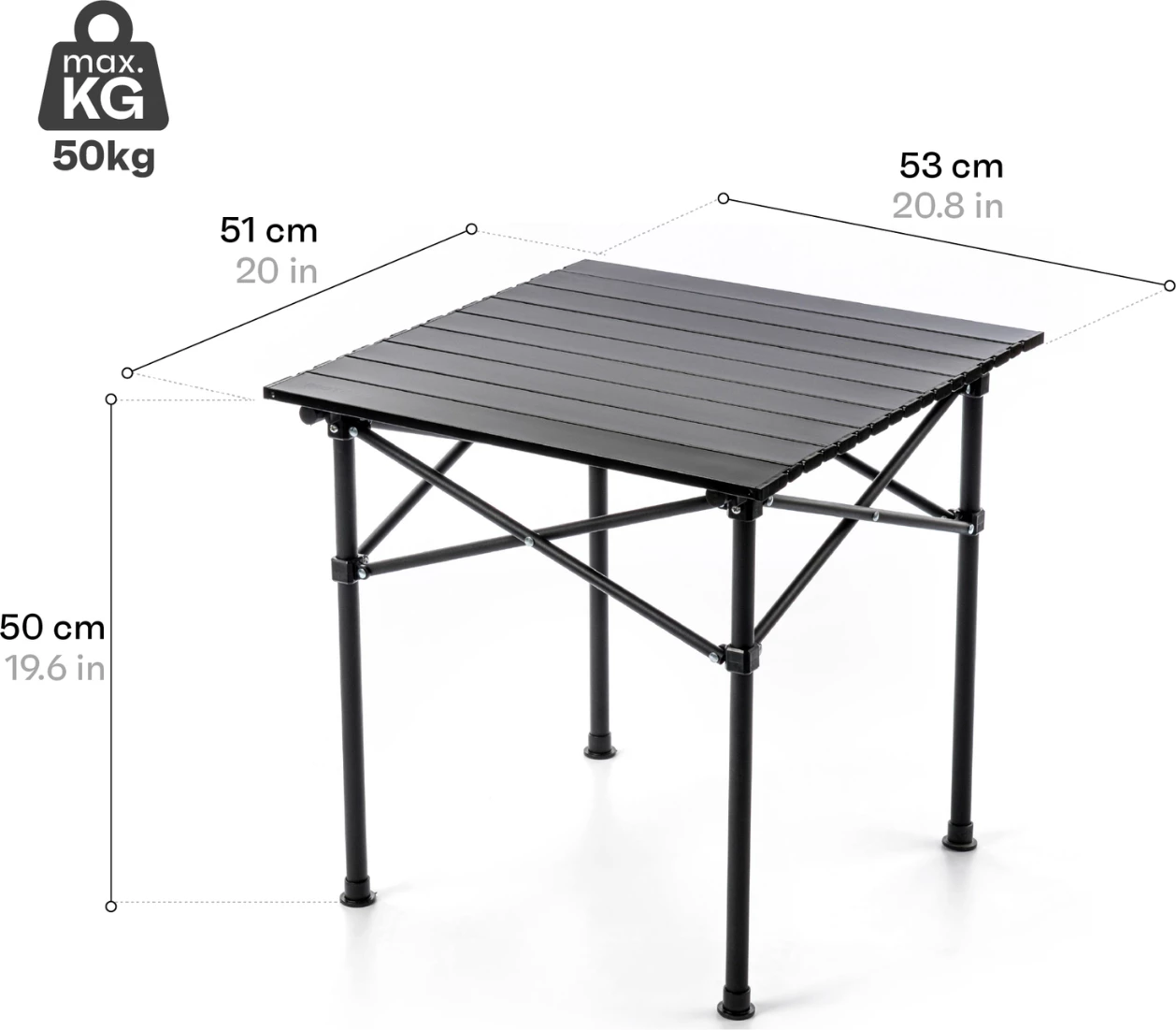 Zložljiva mizica Meteor, črna
