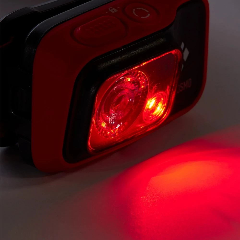 Čelna svetilka, 350 lumnov, črna s rdečim trakom Black Diamond Cosmo 350