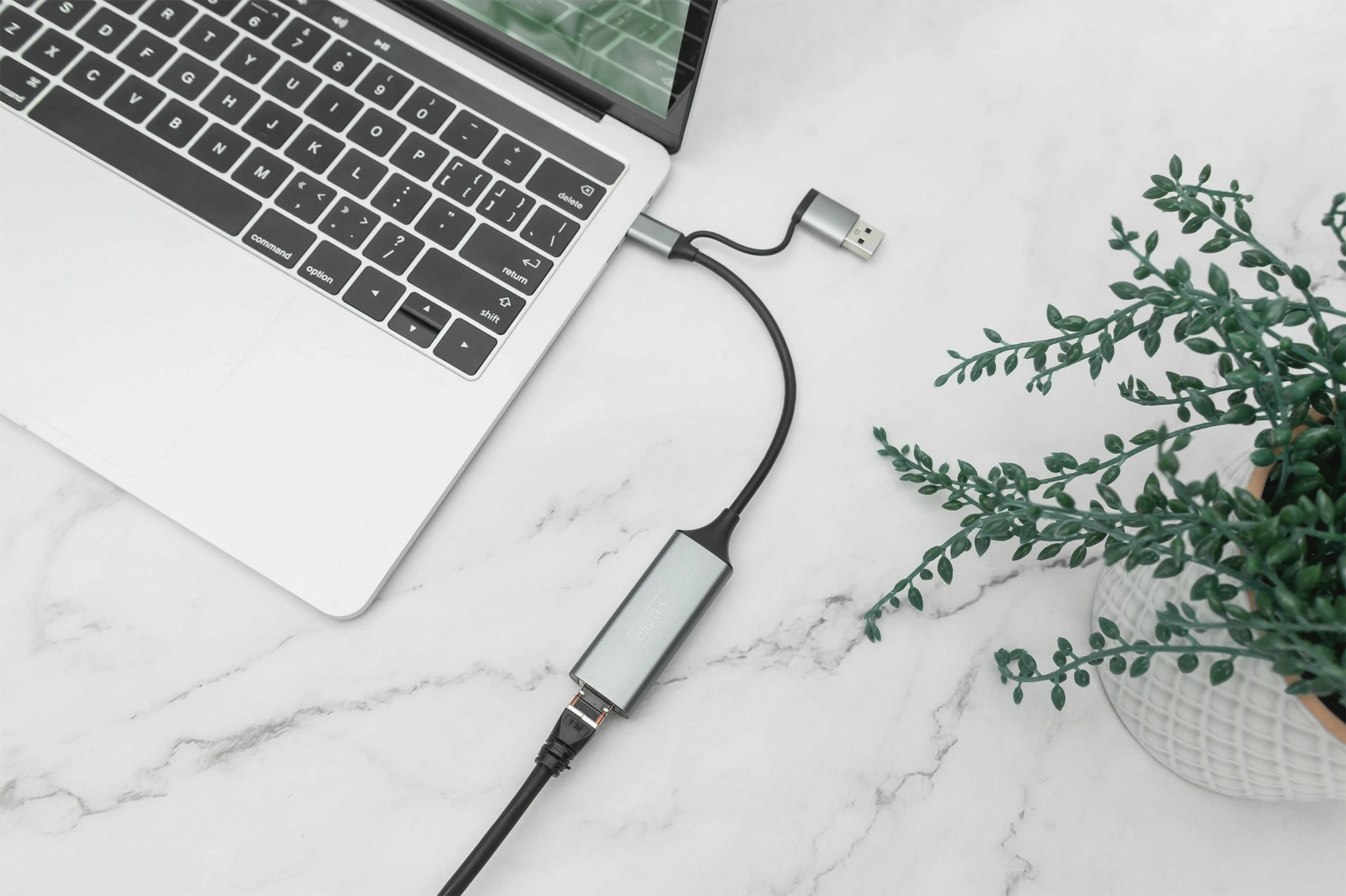 USB-C adapter za 2,5G Ethernet, Digitus USB 3.0/USB-C 3.1, sivi