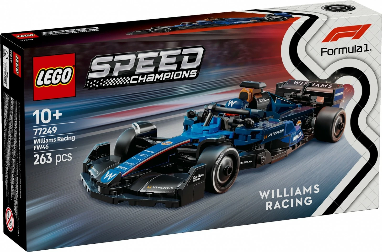 Model dirkalnega avtomobila Williams Racing FW46, Set LEGO Speed Champions, 263 delov, za otroke 10+, plastika
