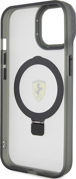 Ovitek za telefon z obročem, MagSafe, za iPhone 15 6.1", Ferrari FEHMP15SUSCAK, črn