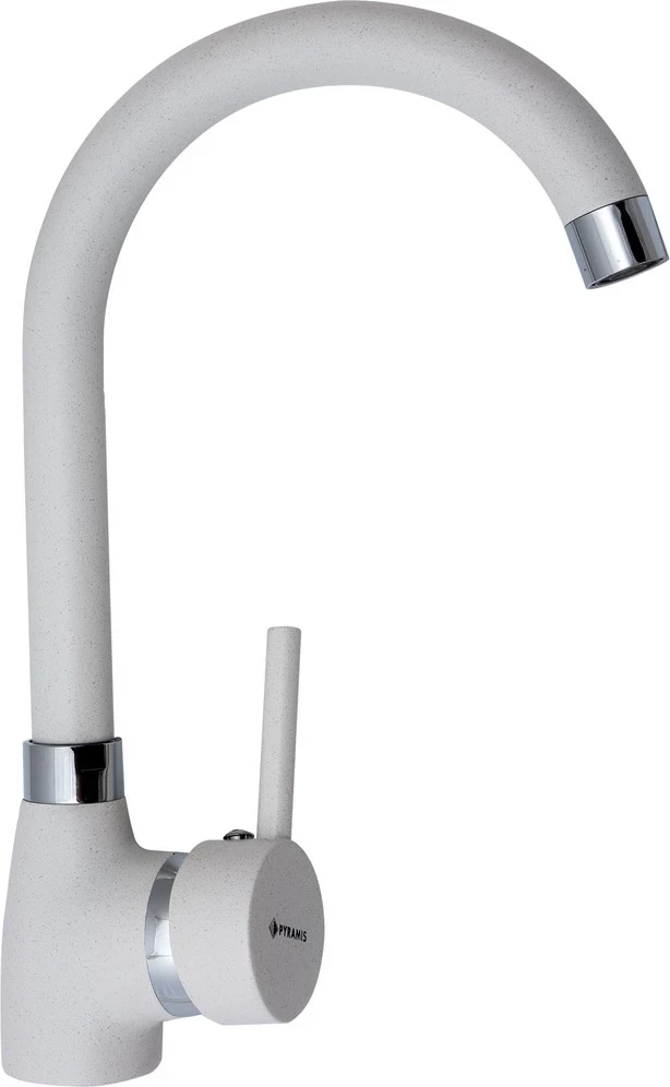 Kuhinjski pipa iz granita, PYRAMIS BELLO, 300 mm, polarno bela, z izvlečnim nastavkom