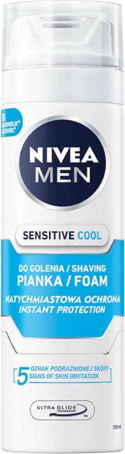 Pena za britje za moške Nivea Men Sensitive Cool, 200 ml