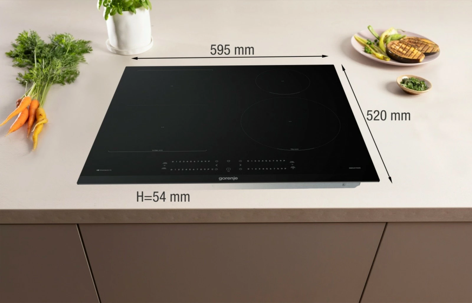 Indukcijska kuhalna plošča, 4 območja, Touch Control, črna, Gorenje GI6432BCWF