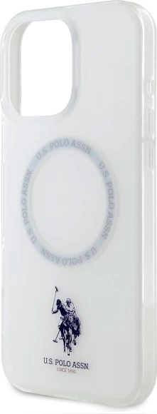 Ovitek za iPhone 16 Pro, MagSafe, bel, U.S. Polo Assn.