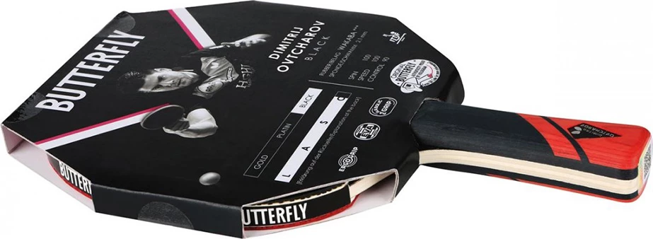 Pingpong lopar za moške, črn, Butterfly Ovtcharov Black 85231