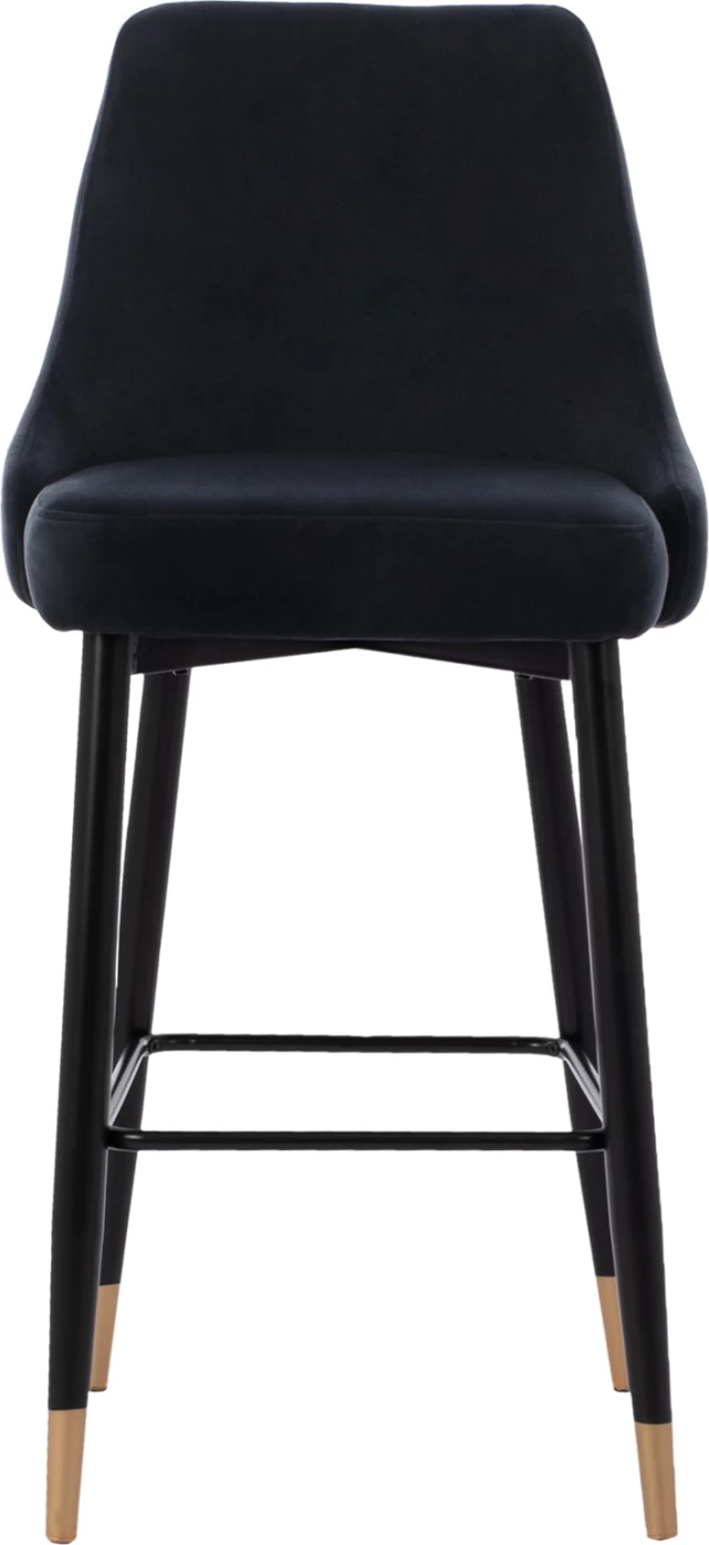 Serenity barski stol HM8519.04 črni žamet s kovinskim okvirjem 53x48x110 cm, set 2 kosov