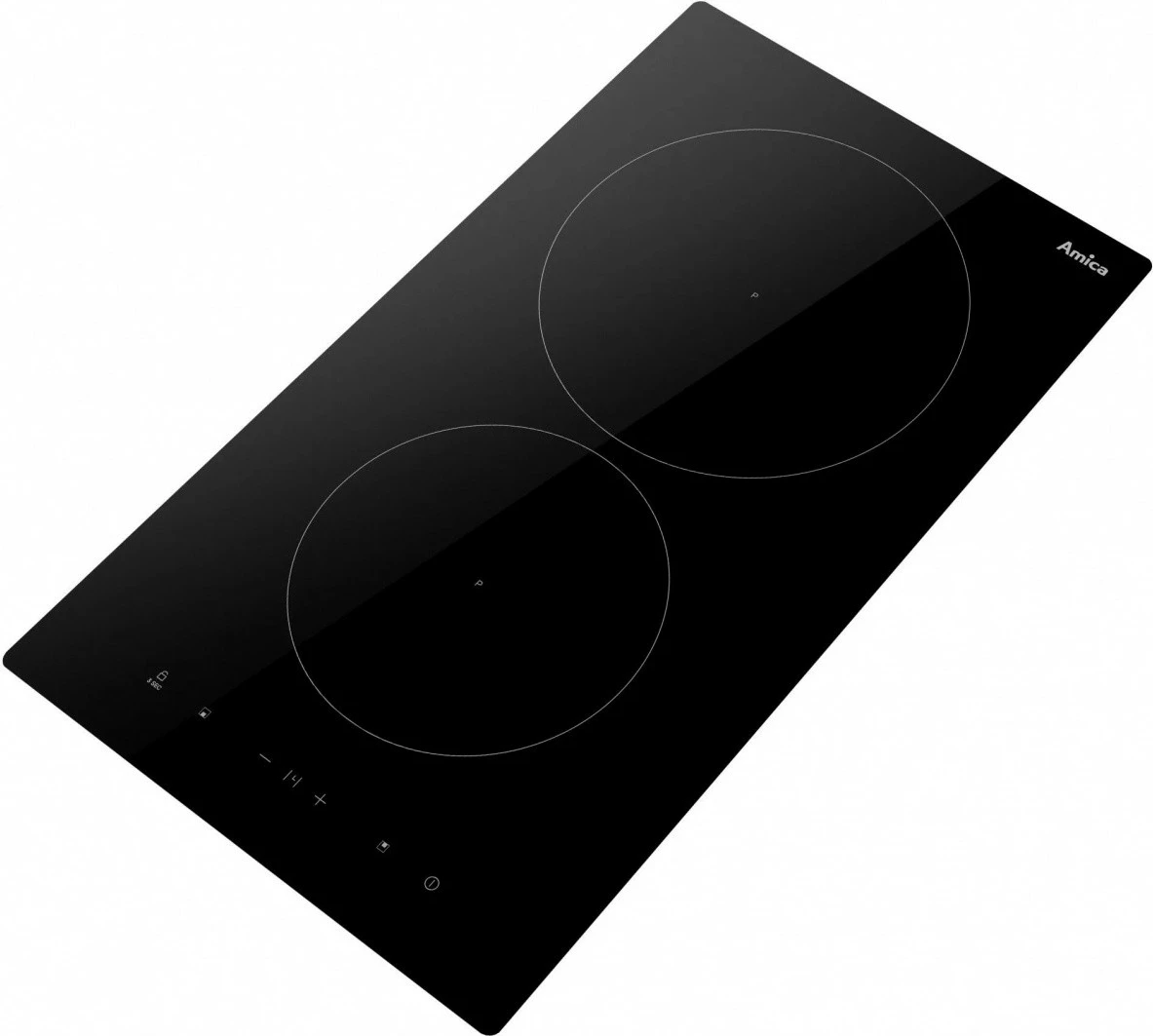 Indukcijska kuhalna plošča Amica PI3520U, 2 območji, 30 cm, 3,7 kW, upravljanje na dotik, vgradna raven, črna