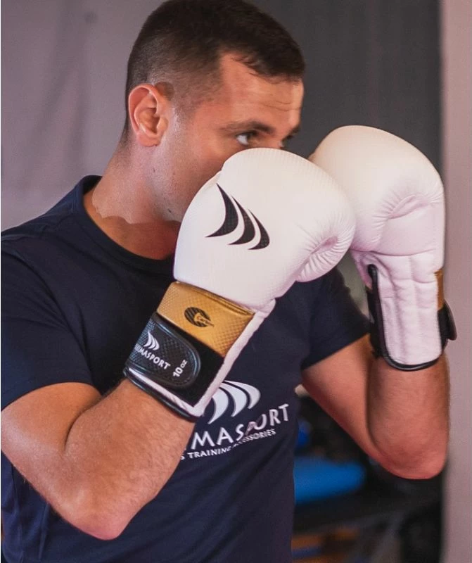 Boksarske rokavice LION Yakimasport, bele, unisex